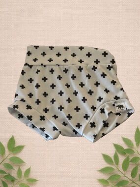 Tiny Wilderness Co. White + Black Baby Shorts 12–24M